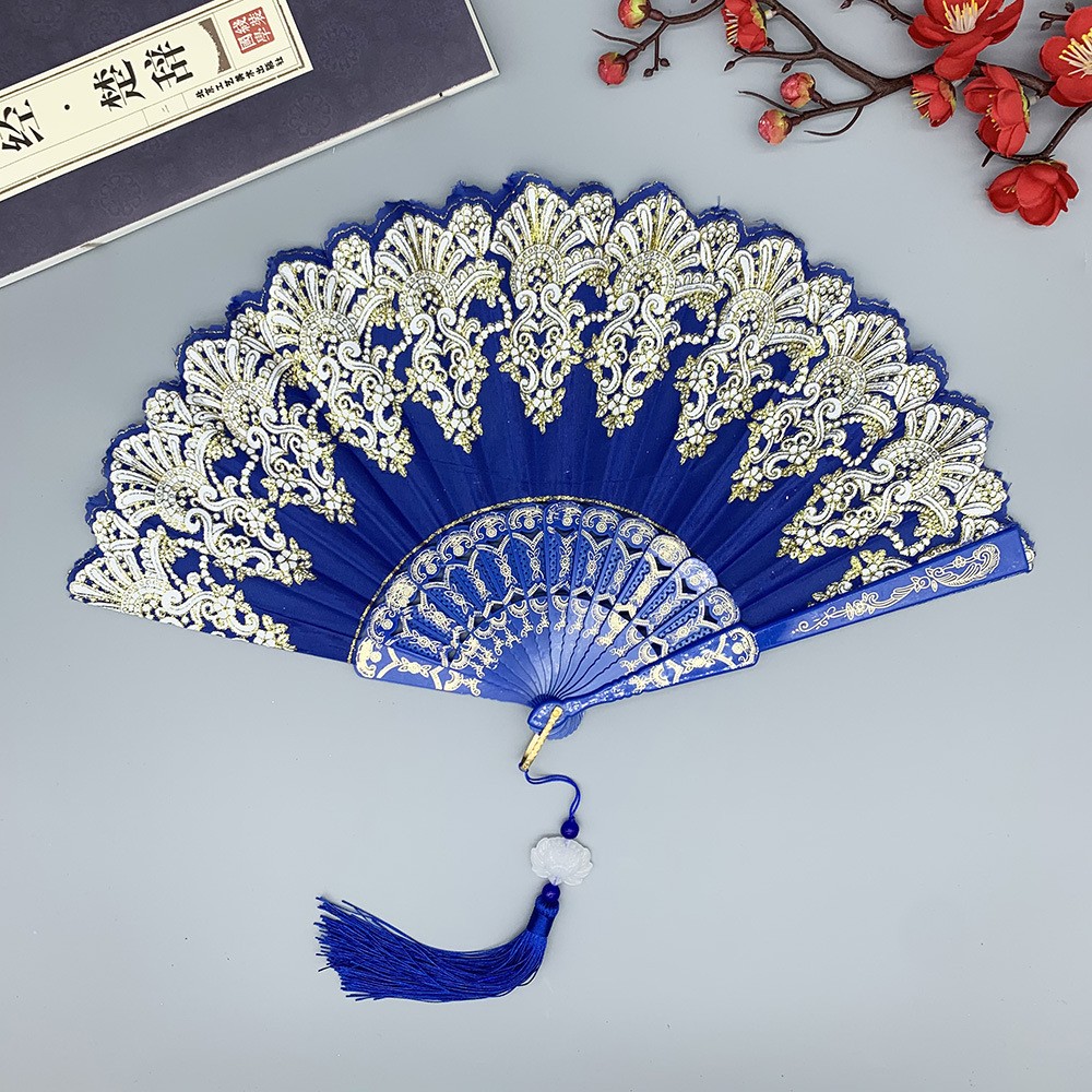 Tassel Fringe Trim - Chinese ambachtelijke retro opvouwbare handwaaier met