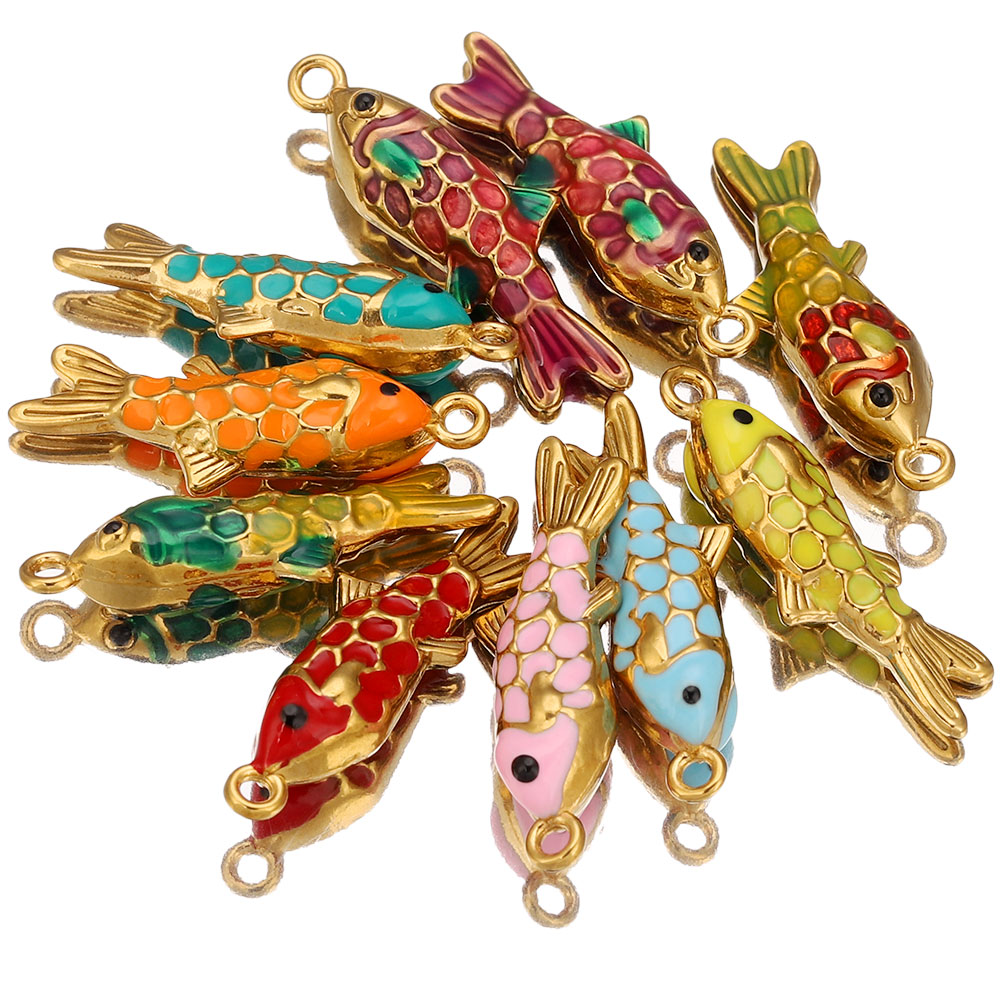 Embellishment Crafts - 2 stuks roestvrij staal kleurrijke emaille