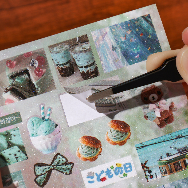 Embellishments For Scrapbooking - Schattig stickerboek met Japanse supermarktthema, 30