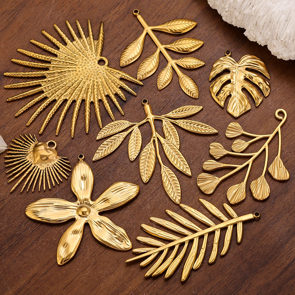 Embellishment Crafts - 5 STKS roestvrijstalen grote bladbloembedels voor
