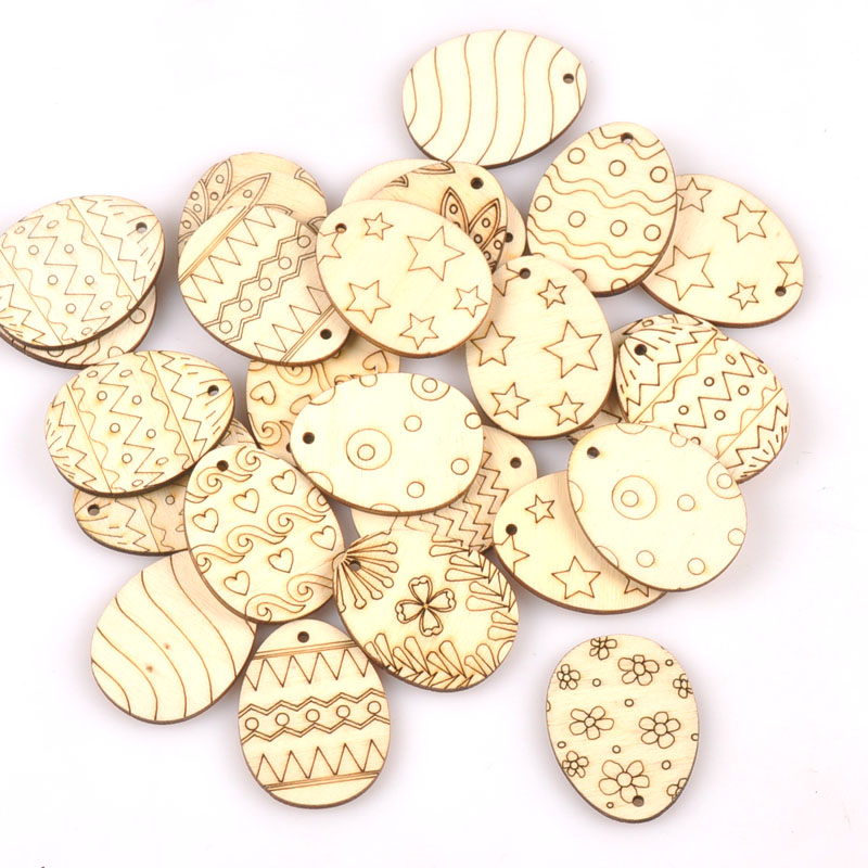 Embellishments For Scrapbooking - 25 Stuks Gemengde Paasei Hout Ambachten