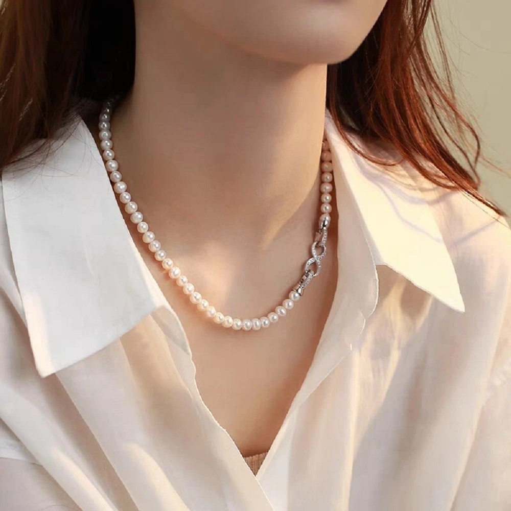 Pearl Trim Chain - Natuurlijke parelketting Akoya AAA 6-7 mm