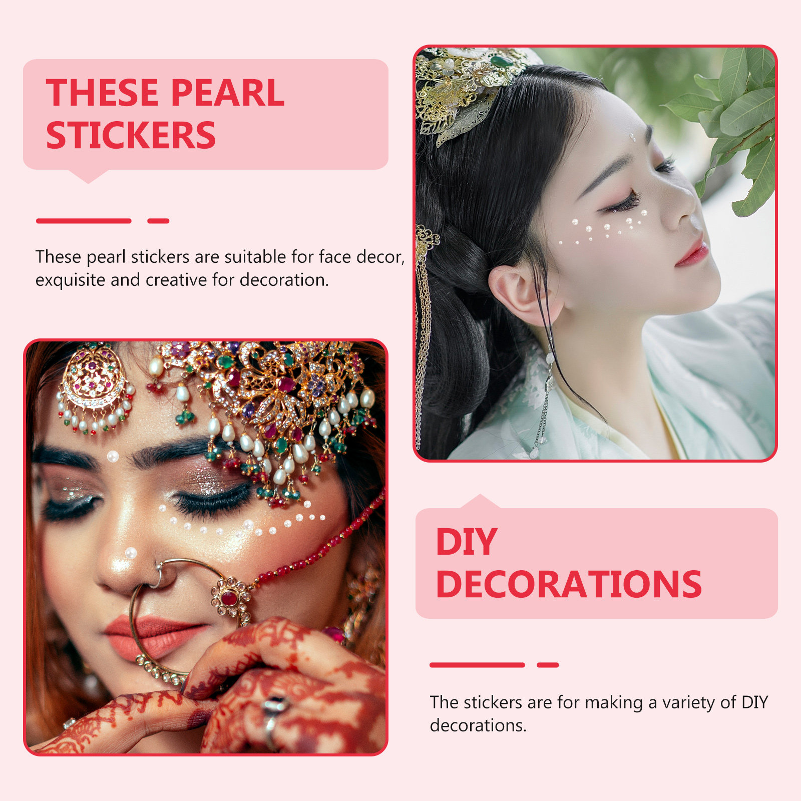 Embellish Craft - 5 stuks parelmoer stickers voor het