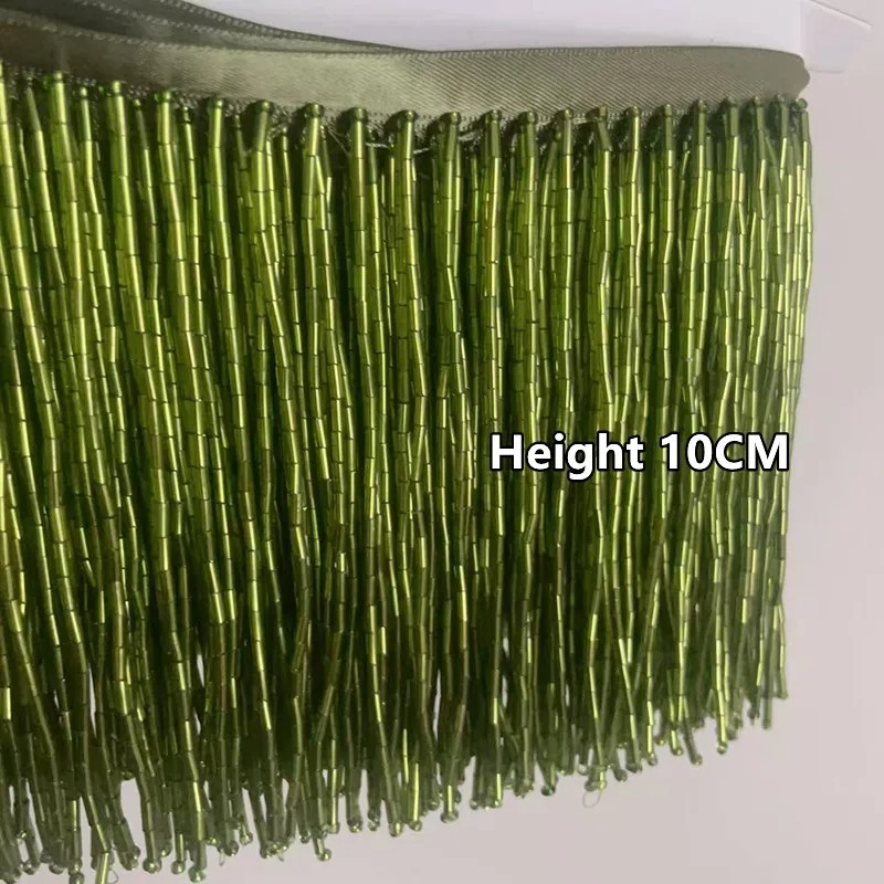 Tassel Fringe Trim - 10CM Zilver Rode Kraal Buis Kwastje
