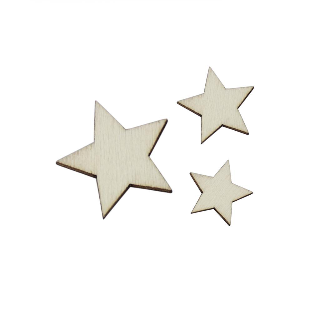 Embellish Craft - Basswood houten sterren schijfjes, natuurlijke houtkleur,