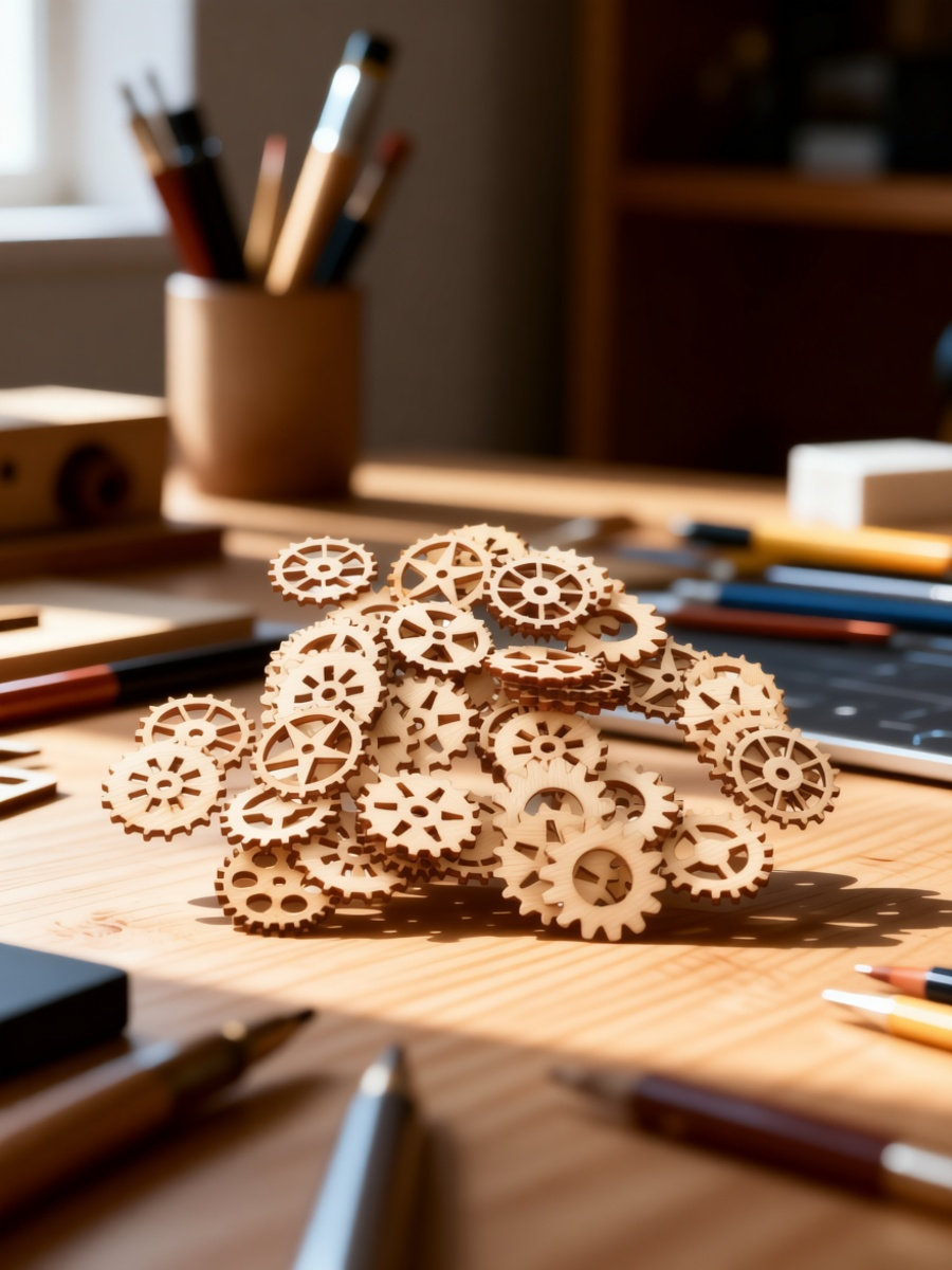 Embellish Craft - 100 stuks houten tandwieldecoraties voor DIY