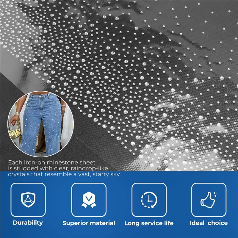AT02-Glitter Hotfix Strassvell - Hotfix Rhinestone Sheet recensie en prijs