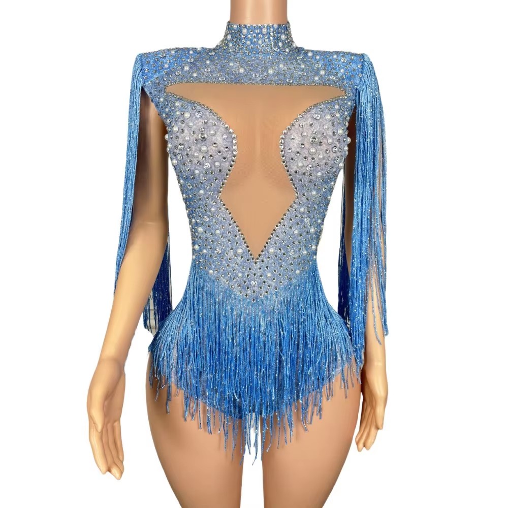 Blauw strass steentjes tassel  - Rhinestone Banding Trim recensie en prijs