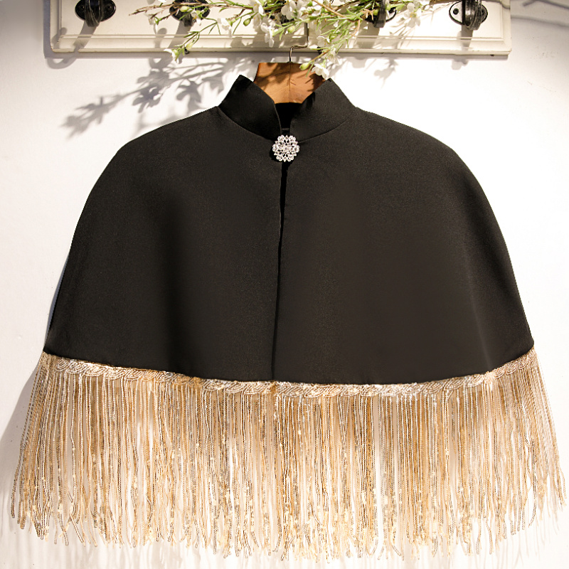 Vrouwen Lente Zomer Zwart Cont - Tassel Fringe Trim recensie en prijs